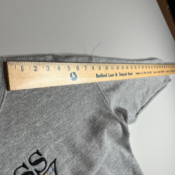 Vintage 90s Guess Georges Marciano Sweatshirt USA Made Gray Triangle Logo Size L - Picture 2 of 12